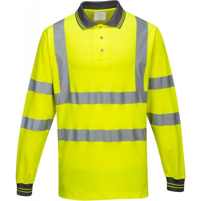 Portwest S271 Reflexná polokošeľa s dlhým rukávom Fluorescenčno žltá 3XL