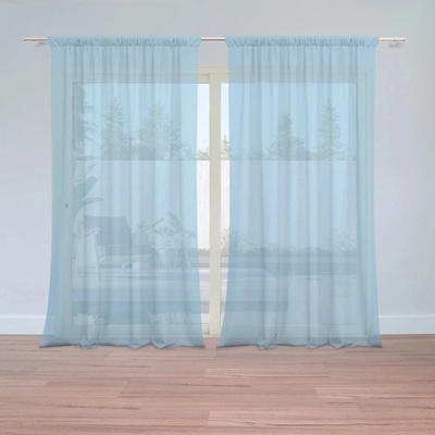 Záclony Světle modrá: 2 ks - 150x250 cm - Sablio