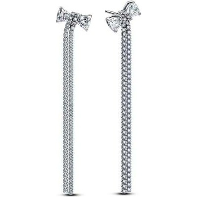 PANDORA Visací náušnice Mašlička s pavé 293544C01