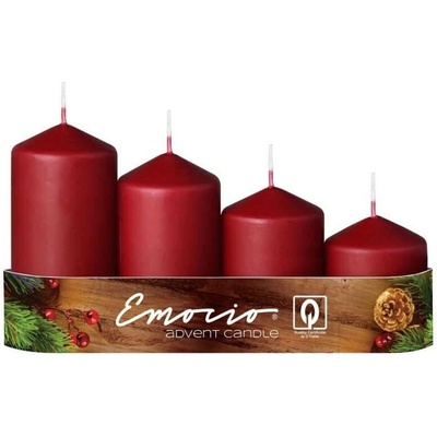 Emocio adventní stupňovité 50 mm bordó 4 ks