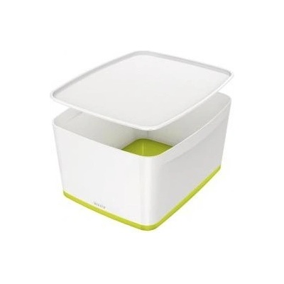 Leitz Úložný box s vekom MyBox, veľkosť L biela/zelená