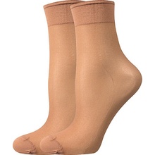 Lady B NYLON SOCKS 20 DEN dámske silonkové ponožky nesťahujúce lem 5 párov golden