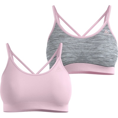 Odlo Дамски спортен сутиен Odlo Women's Seamless Low Sport Bra Sports bra - Hyper Pink / Grey Melange (114-3496-0612)