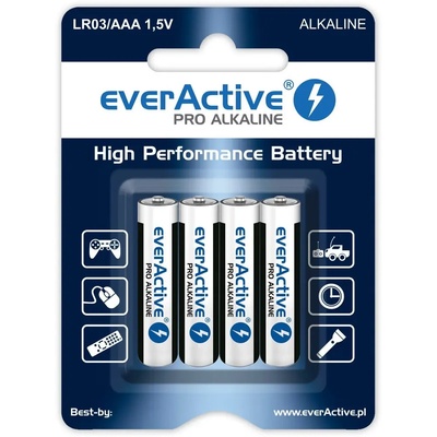 everActive Алкални батерии AAA / LR03 everActive Pro - 4 броя (блистер) (LR034BLPA)