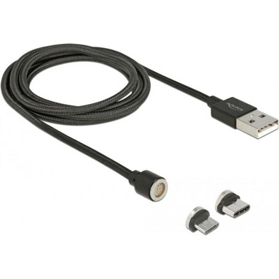 Delock 85723 USB 2.0 USB-A zástrčka USB-C ® zástrčka USB Micro-B zástrčka 1.1m černý