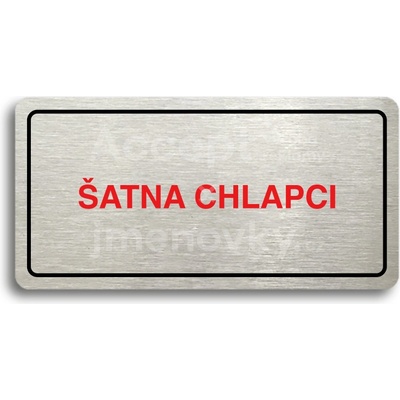 ACCEPT Piktogram ŠATNA CHLAPCI - stříbrná tabulka - barevný tisk