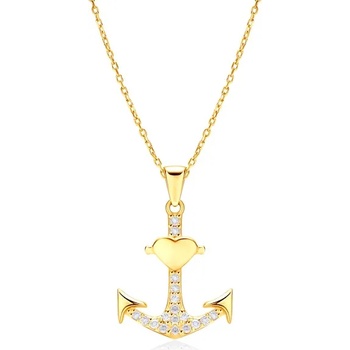 Image 1 of SAVICKI Колие с котва, сърце Savicki: злато. диаманти