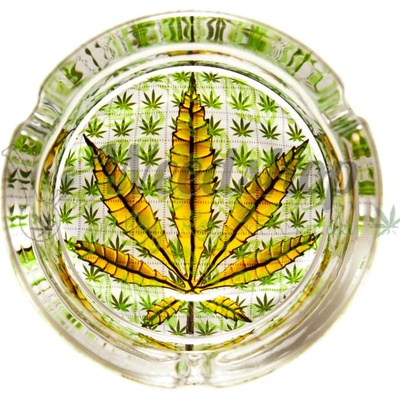 WeedShop Malý sklenený popolník List konope List hnedý
