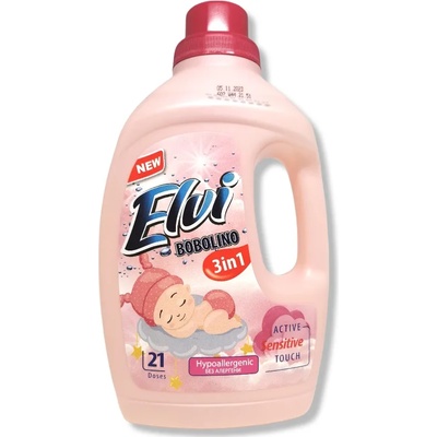Elvi течен перилен препарат за бебешки дрехи, 21 пранета, 1500мл