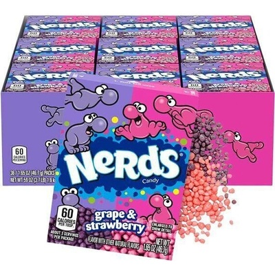Nerds bonbonky s příchutí jahody a hroznů 36 x 46,7 g