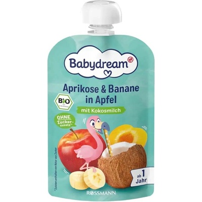 Babydream BIO ovocný příkrm meruňka, banán a jablko 100 g – Zbozi.Blesk.cz