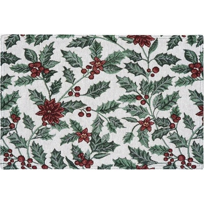 SCANquilt Prestieranie motiv cezmína zelená červená 32x135 cm štóla