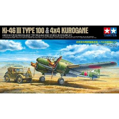 Tamiya Mitsubishi Ki 46 III Type 100 & 4x4 Light Vehicle Kurogane Set 1:48