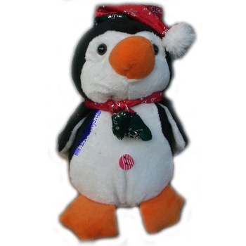 Детска плюшена играчка Пингвин с коледна шапка