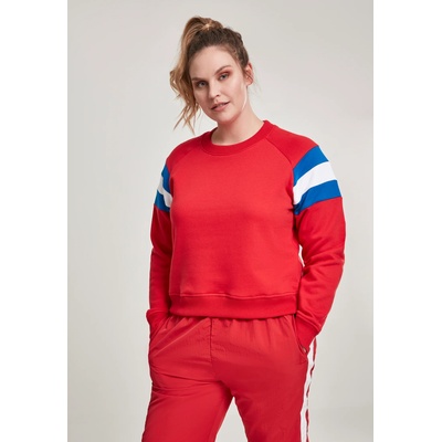 Urban Classics Дамска блуза в червено от Urban Classics Ladies Sleeve Stripe CrewUB-TB2458-01556 - Червен, размер 3XL