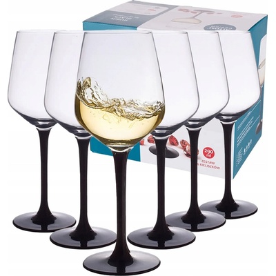 Design Poháre na biele víno Altom Rubin Black 6 x 290 ml