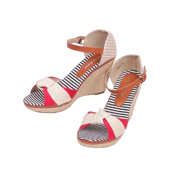 Дамски ленени сандали с платформа