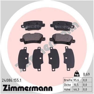 Sada brzdových platničiek kotúčovej brzdy ZIMMERMANN 24086.155.1