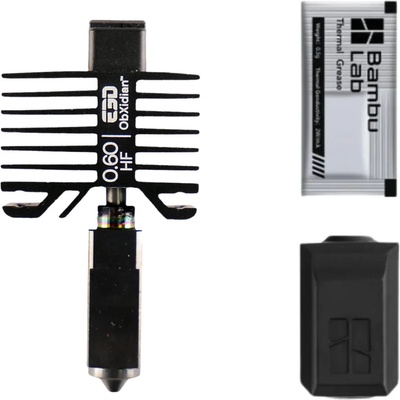 E3D High Flow ObXidian HotEnd за Bambu Lab X1/P1 Series - 0, 6 mm (BAMBU-HF-OBX-MO-0600-SPK)