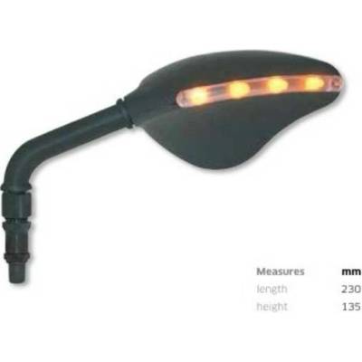 FAR univerzální levé zrcátko s blinkrem LED (barva černá) M10X1,25