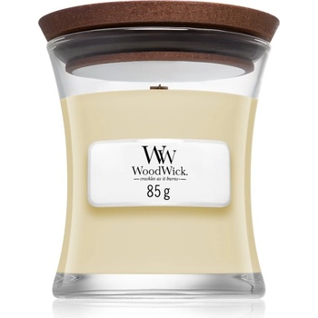 WoodWick White Teak ароматна свещ с дървен фитил 85 гр