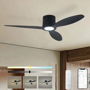 ZEVENTI - LED таванен вентилатор VENTORA LED/24W/230V Wi-Fi Tuya черен + с дистанционно управление (ZV0075)