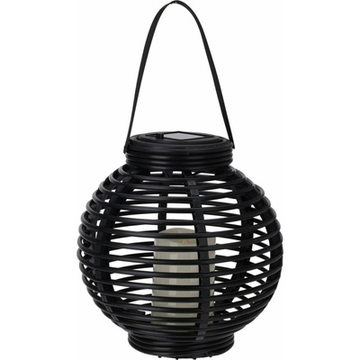 PROGARDEN Lampáš solárny čierna ratan 21x21 cm KO-CX2000240