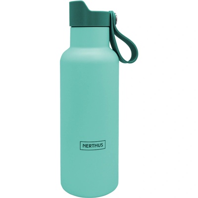 Vin Bouquet Nerthus Двустенна спортна бутилка с дръжка Click Cap, цвят тюркоаз - 500 мл (VB-FIH-1332)