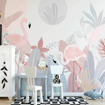 Image 1 of Art Gift Decor Тапет за детска стая - Розово фламинго