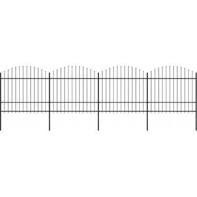 vidaXL Zahradní plot s hroty ocel (1,5–1,75) x 6,8 m černý