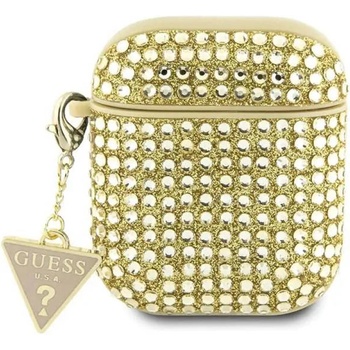 Image 1 of GUESS Калъф за Airpods Guess Rhinestones Triangle Metal Logo Case за AirPods 1/2 - Златист