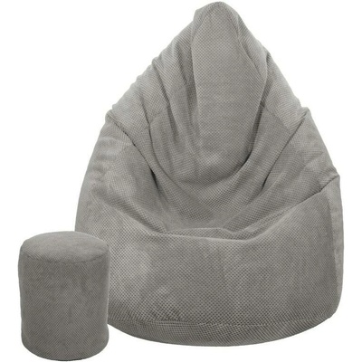 Toffel Sedací vak MAXI COMFORT Plyš 125x95 cm s podnožkou Vzor: šedá