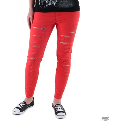 Vans nohavice jeans high rise back zip flame