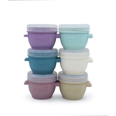 Melii Silikonové kelímky na potraviny Snap&Go Luxe pastelové 59 ml 6 ks