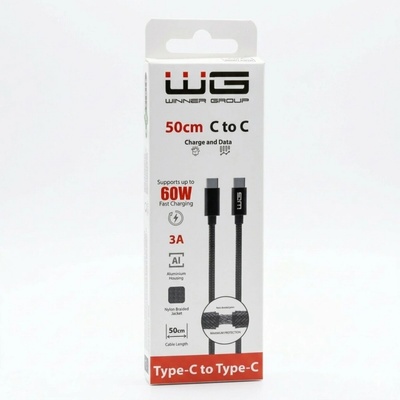 Winner WINTYPCC50CM dátový USB-C/USB-C, 3 A, 0,5m, černý