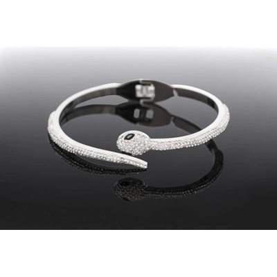 Prosperk náramek ocelový had se zirkonky S5055