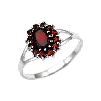Šperky4U Stříbrný prsten s granátem ZB5280