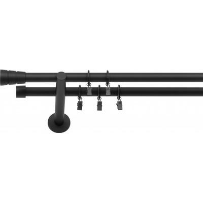 Dekodum Dvouřadá Garnýž Walec Basic 19 mm černá matná 140 cm