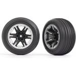 Traxxas колело 2.8", джанта RXT черен/полуматов хром, гума Ribbed (2) (предни)