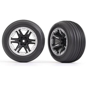 Traxxas колело 2.8", джанта RXT черен/полуматов хром, гума Ribbed (2) (предни)