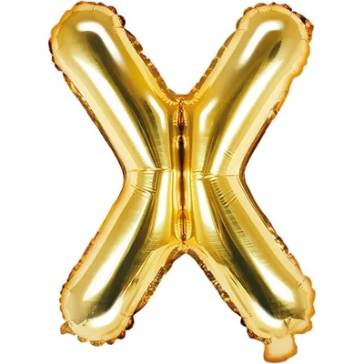 PartyDeco Балон от фолио Mini - Буква Х 35см златен