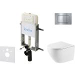 kielle Genesis New - Комплект структура за вграждане, тоалетна чиния Oudee Vortex, Rimless+, SoftClose седалка и бутон Gemini New III, лъскав хром 30528SZ62 (30528SZ62)