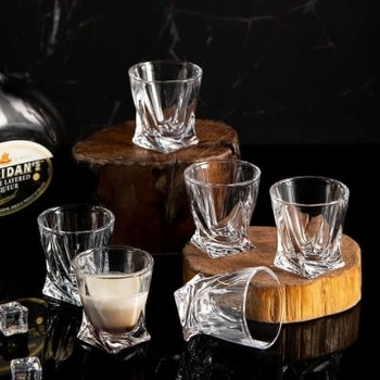 Куадро комплект за шот/ракия 55 мл - 6 чаши, Bohemia Crystalite (560145)