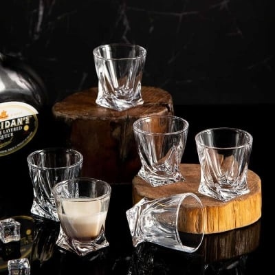 Куадро комплект за шот/ракия 55 мл - 6 чаши, Bohemia Crystalite (560145)