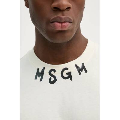 MSGM Памучна тениска msgm в бежово с принт 3840mm102.257002 (3840mm102.257002)