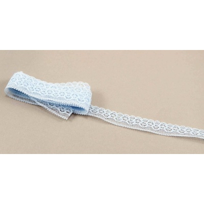 Silonové čipka - svetlá modrá - šířka 1,4 cm