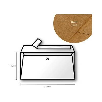 Papírová obálka Pollen DL 110x220mm – Kraft