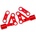 Traxxas предно горно алуминиево рамо на шасито червено (чифт)
