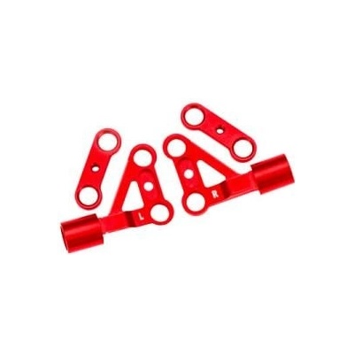 Traxxas предно горно алуминиево рамо на шасито червено (чифт)