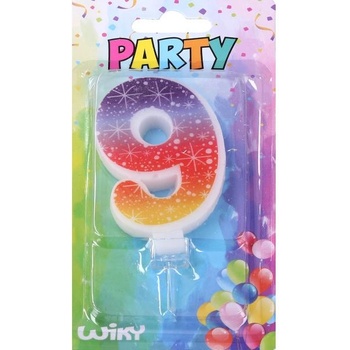Wiky Парти свещ номер 9 Звезди (017514)
